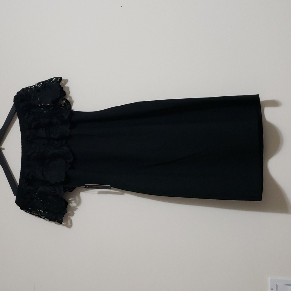 Max Sport Lace Off the Shoulder Cocktail Dress
